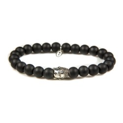 Karma Armband  Black is Black silver Buddha 86116  Karma Armband  Black is Black silver Buddha 86116
