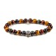 Karma Tigereye Skull 86009 Armband Heren Karma Tigereye Skull 86009 Armband Heren