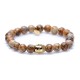 Karma Woodcraft Goldplated silver Buddha 86115G Armband Heren Karma Woodcraft Goldplated silver Buddha 86115G Armband Heren