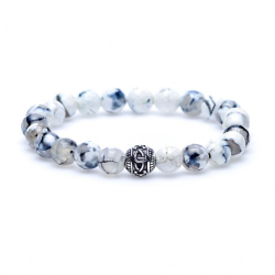 Karma Black & White Silver Round Logo Bead 86266 Karma Black & White Silver Round Logo Bead 86266