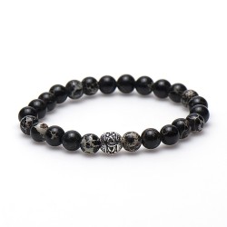 Karma Demolition silver logo bead 86536 Karma Demolition silver logo bead 86536