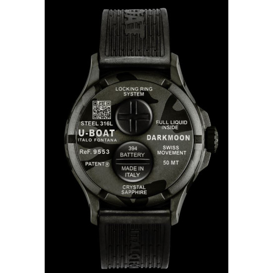 U-Boat 9553 DARKMOON 44mm BK Grey Curved Camouflage Watch