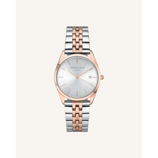 Rosefield The Ace Silver Sunray Silver Rosé Gold 33mm Rosefield The Ace Silver Sunray Silver Rosé Gold 33mm
