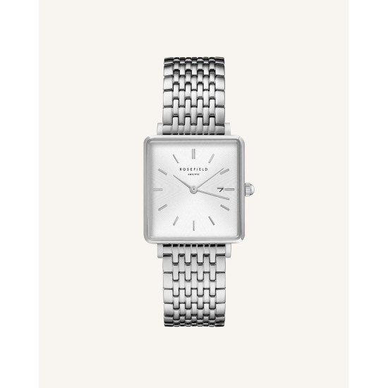 Rosefield The Boxy White Steel Silver Sunray Rosefield The Boxy White Steel Silver Sunray